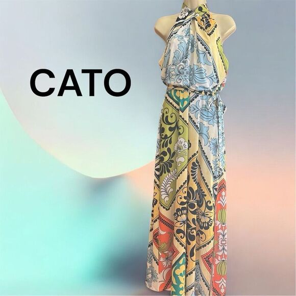 Cato Fashions Dresses & Skirts - Cato Fashions Women's Sleeveless Keyhole Neck Maxi Dress Floral Fern Print